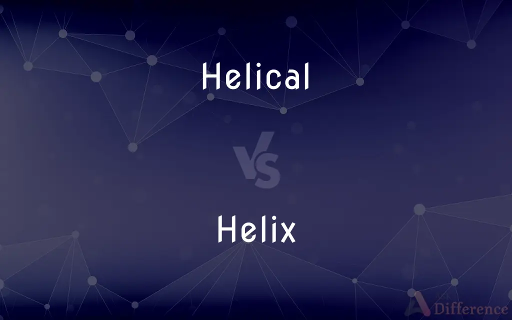 Helical vs. Helix — What's the Difference?