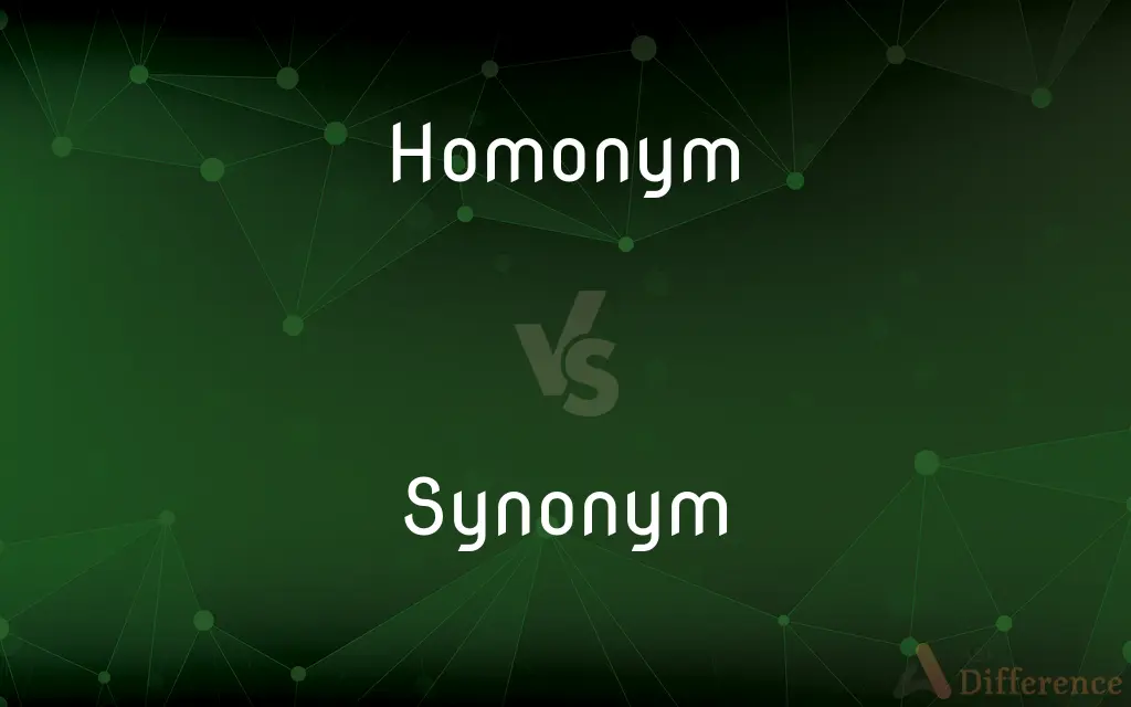 Homonym vs. Synonym — What's the Difference?