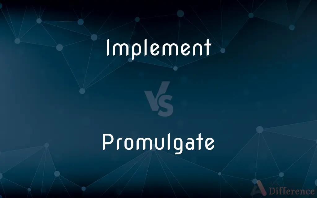 Implement vs. Promulgate — What's the Difference?