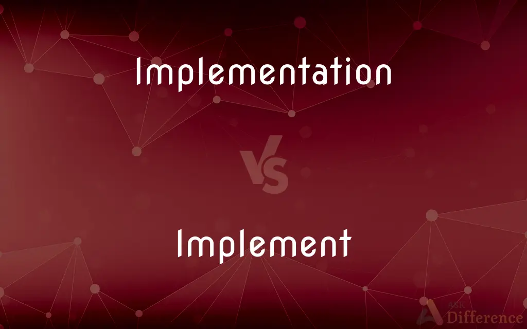 Implementation vs. Implement — What's the Difference?