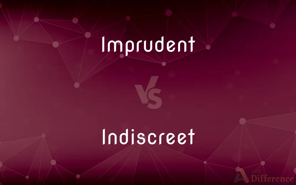Imprudent vs. Indiscreet — What's the Difference?