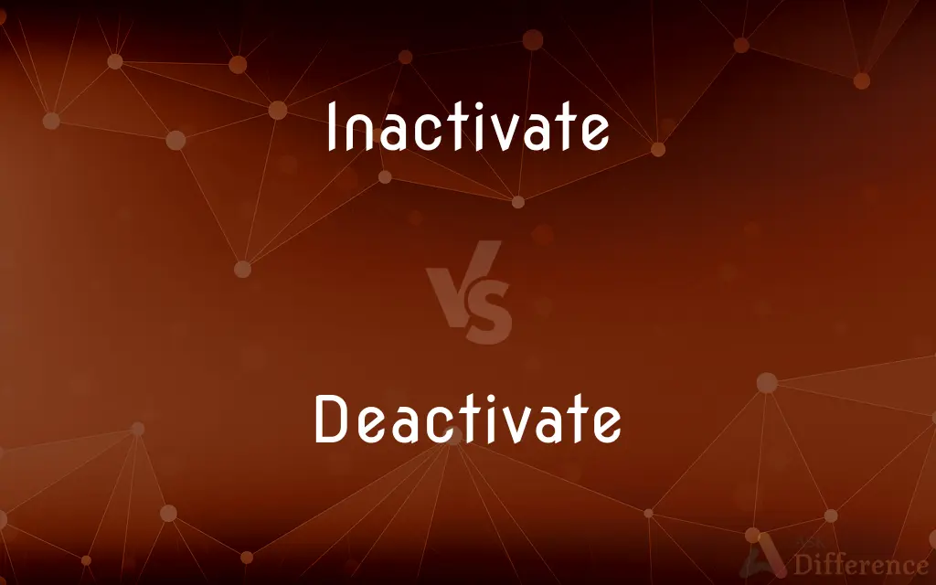 Inactivate vs. Deactivate