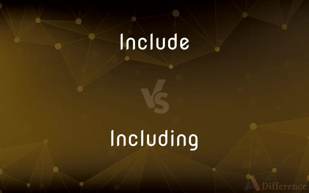 Include vs. Including — What's the Difference?