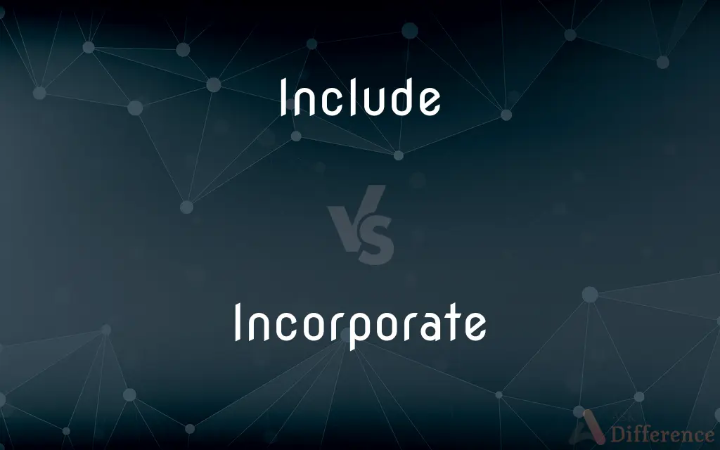 Include vs. Incorporate — What's the Difference?
