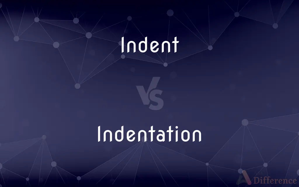 Indent vs. Indentation — What's the Difference?