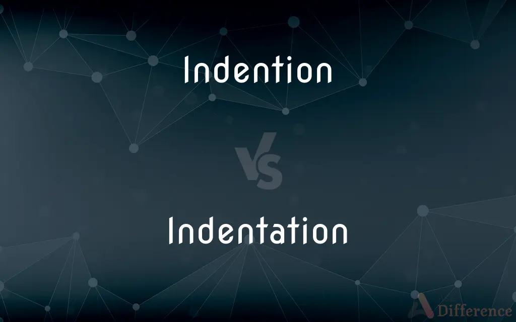 Indention vs. Indentation — What's the Difference?