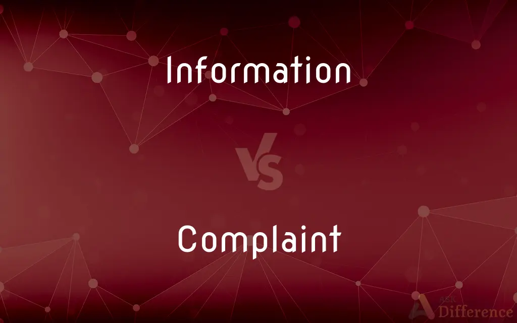 Information vs. Complaint — What's the Difference?