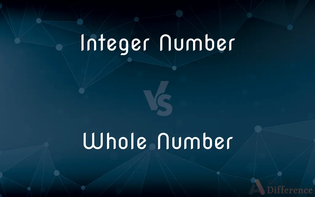 Integer Number vs. Whole Number — What's the Difference?