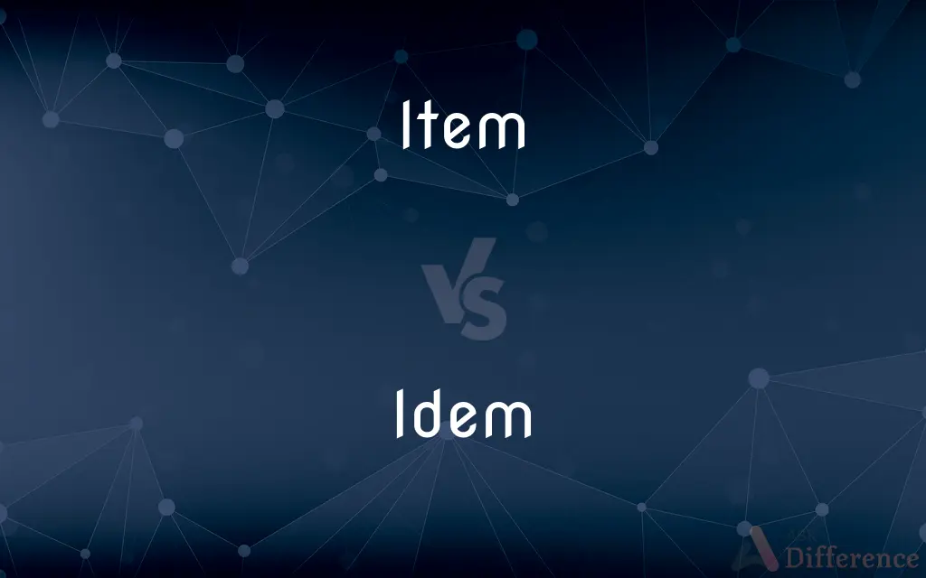 Item vs. Idem — What's the Difference?
