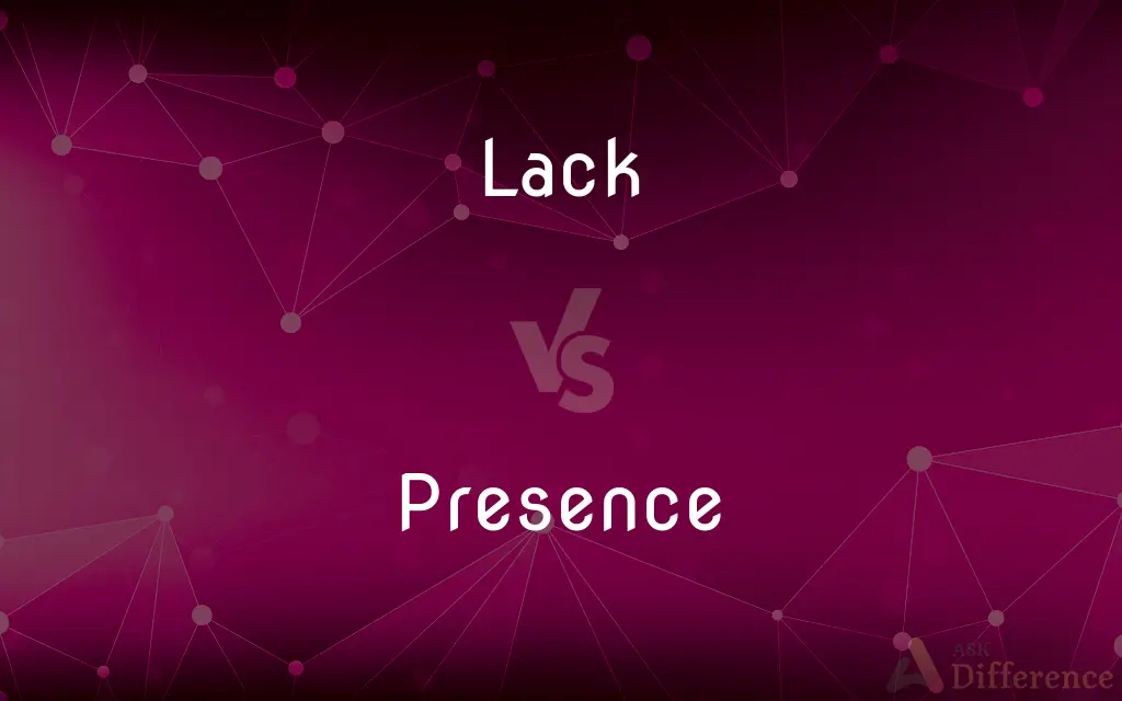 Lack vs. Presence — What's the Difference?