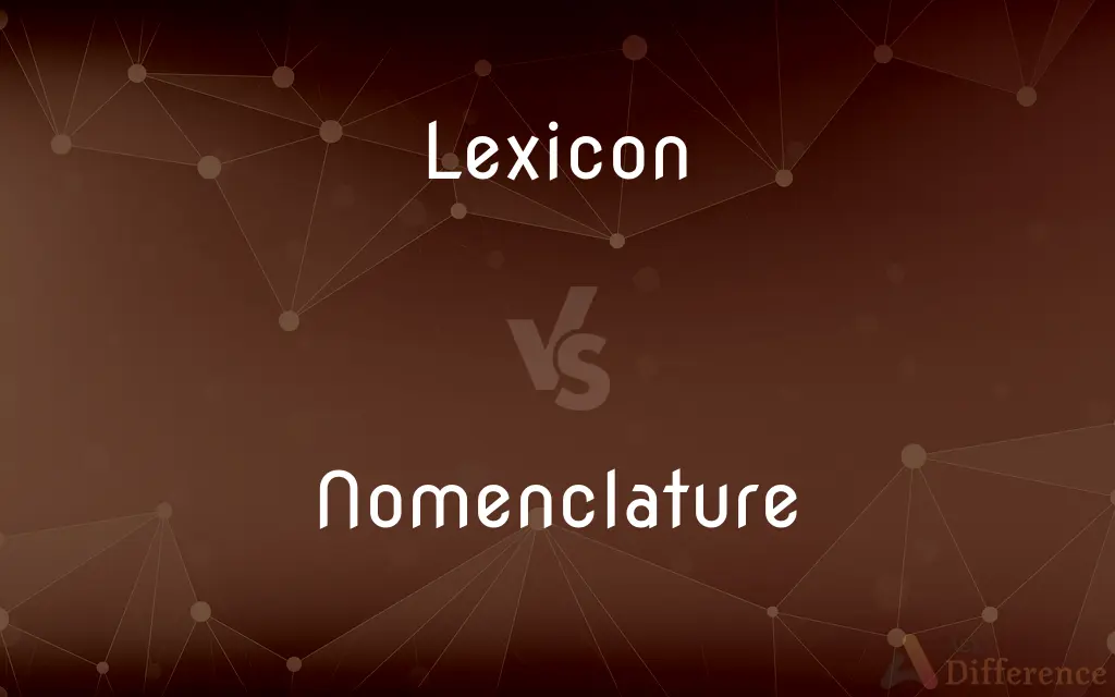 Lexicon vs. Nomenclature — What's the Difference?