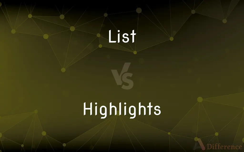 List vs. Highlights — What's the Difference?
