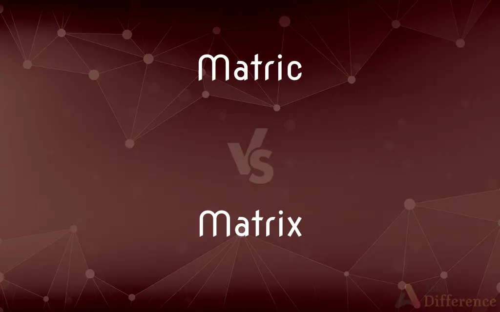 Matric vs. Matrix — What's the Difference?