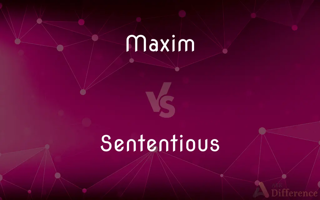 Maxim vs. Sententious — What's the Difference?
