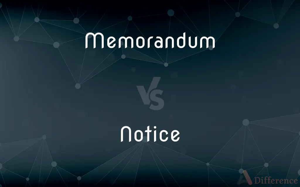 Memorandum vs. Notice — What's the Difference?