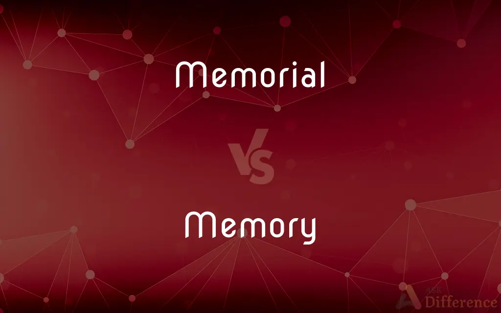 Memorial vs. Memory — What's the Difference?