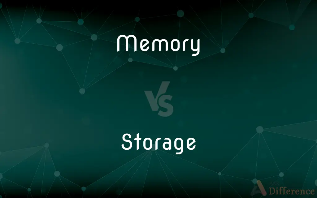 Memory vs. Storage — What's the Difference?