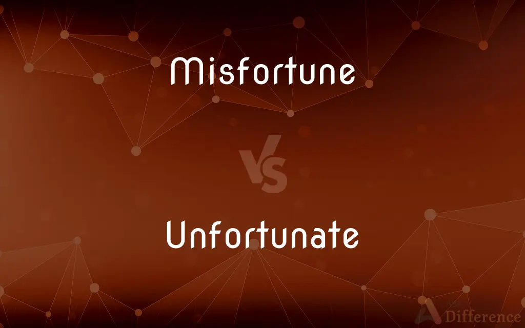 Misfortune vs. Unfortunate — What's the Difference?