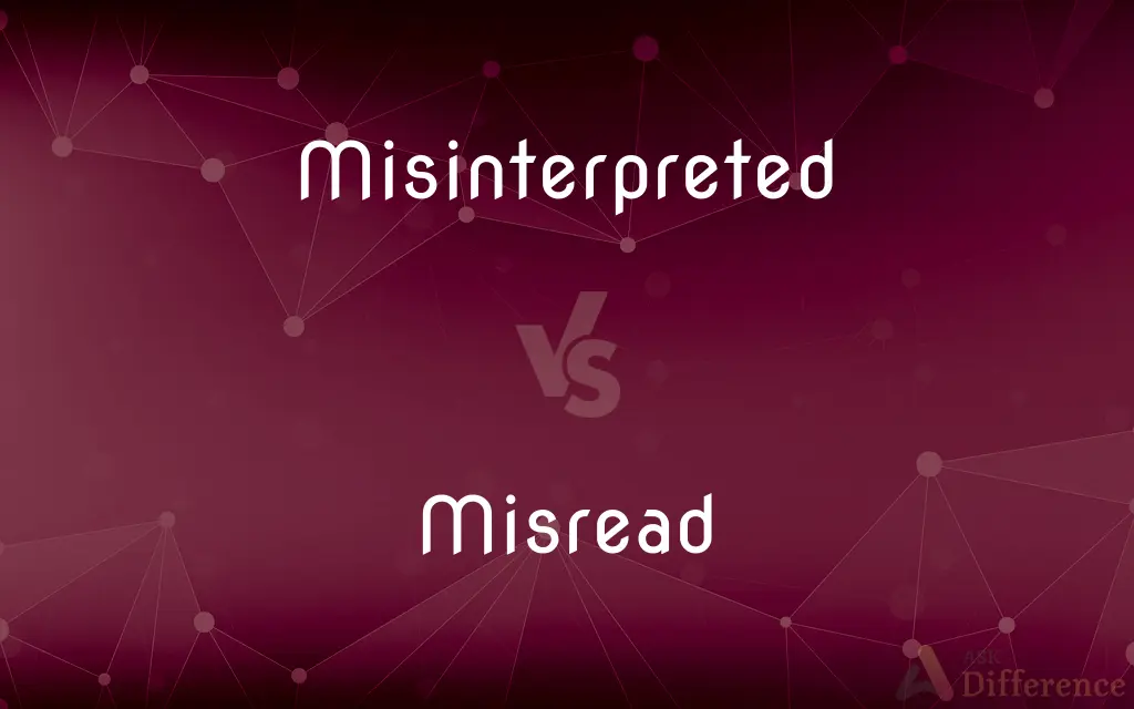 Misinterpreted vs. Misread — What's the Difference?