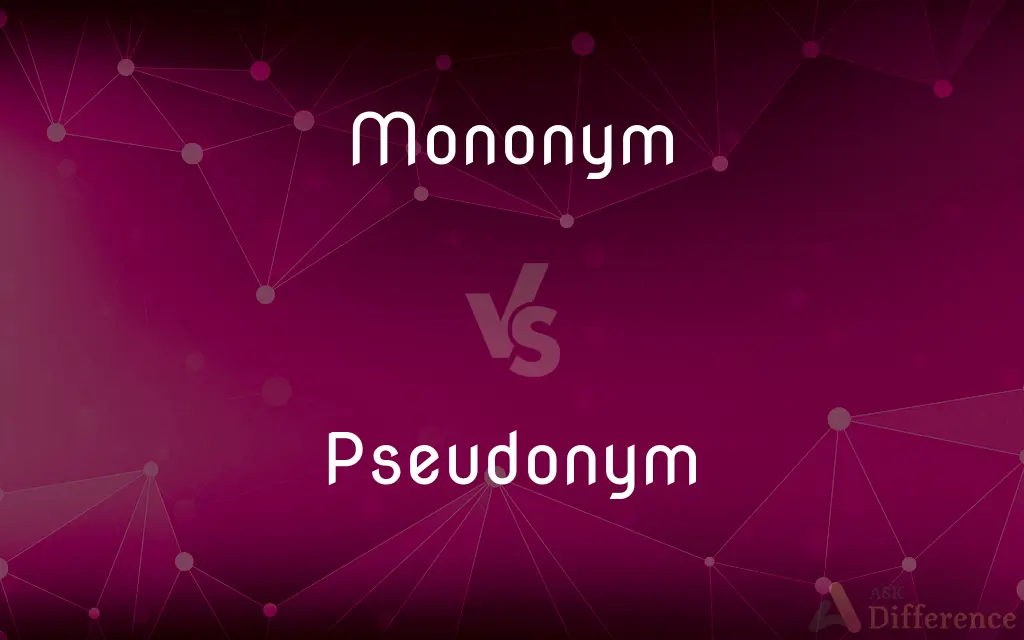 Mononym vs. Pseudonym — What's the Difference?