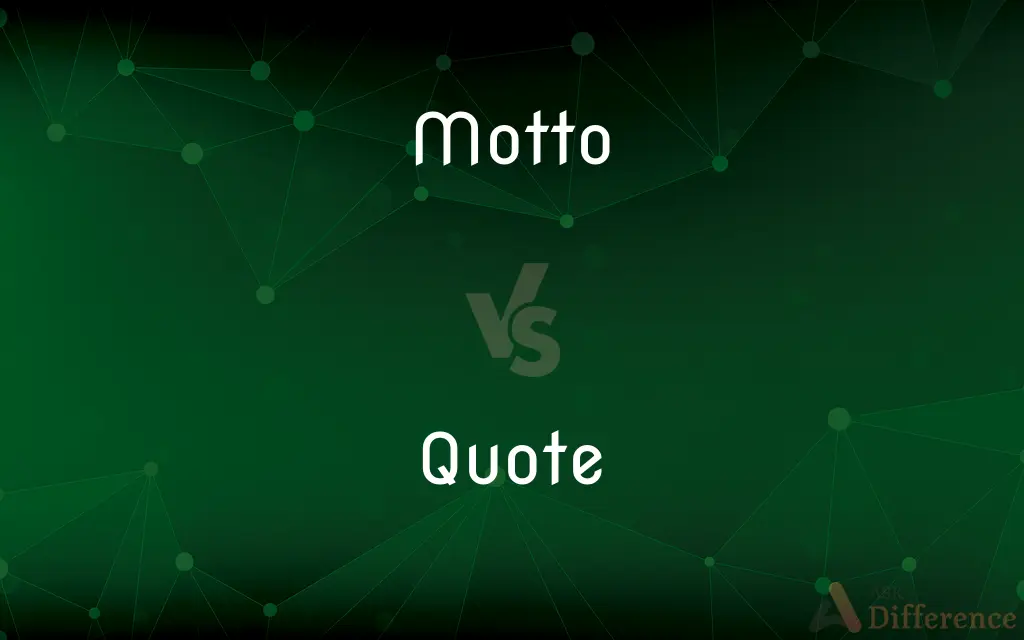 Motto vs. Quote — What's the Difference?