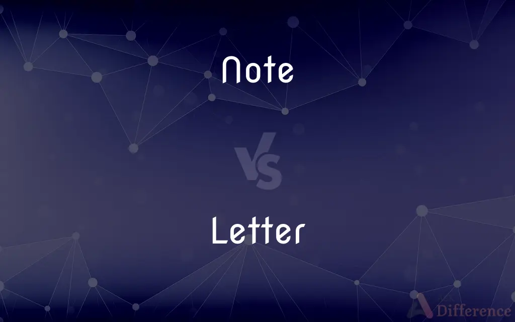 Note vs. Letter — What's the Difference?