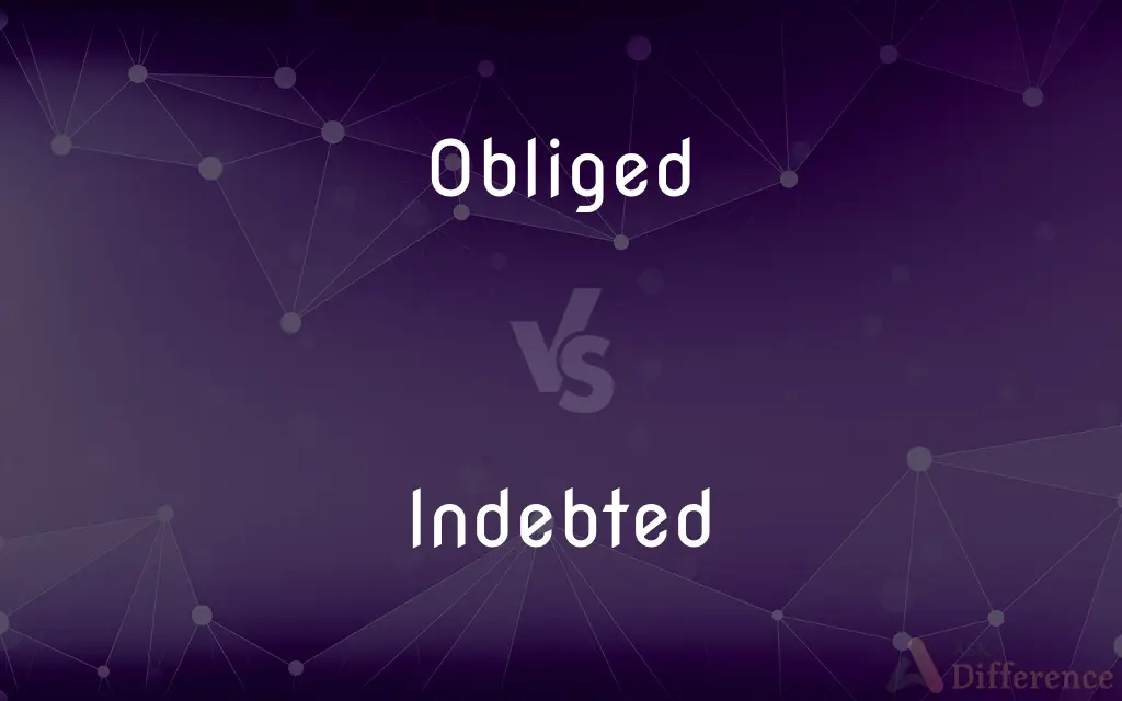 Obliged vs. Indebted — What's the Difference?