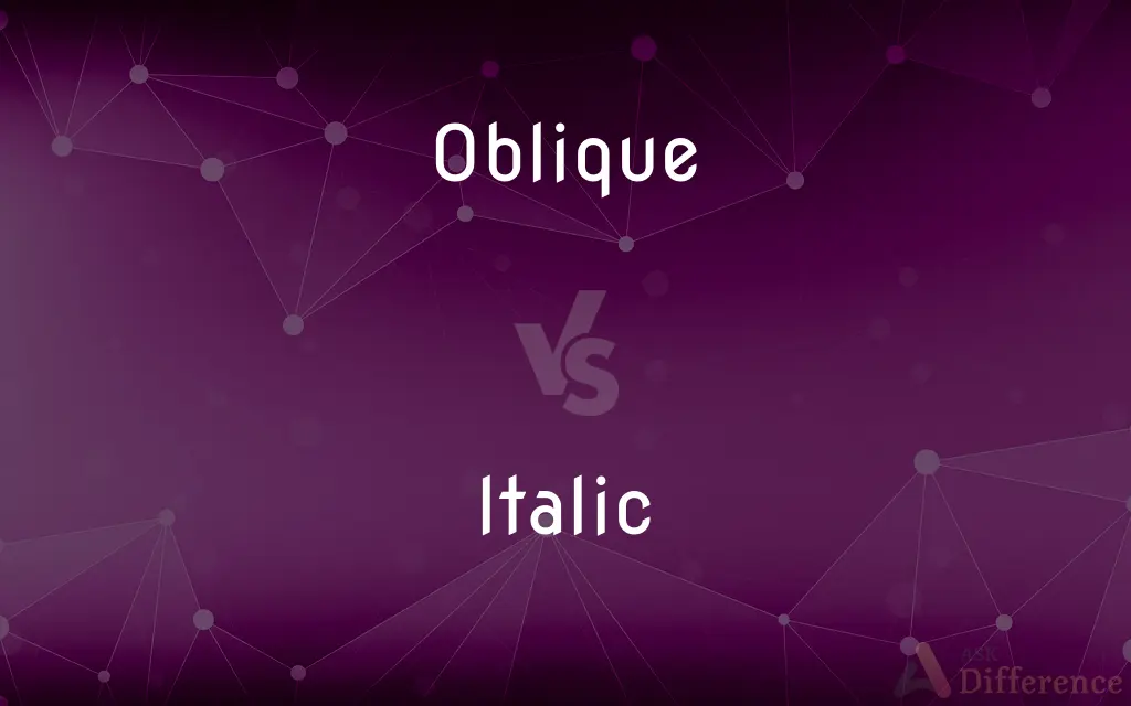Oblique vs. Italic — What's the Difference?