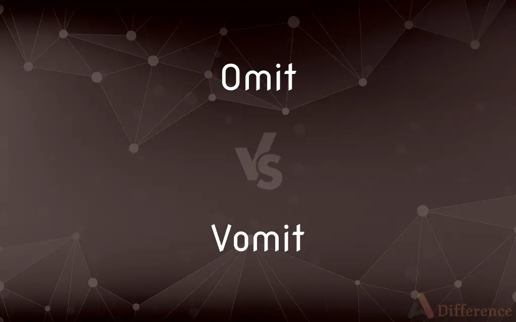 Omit vs. Vomit — What's the Difference?