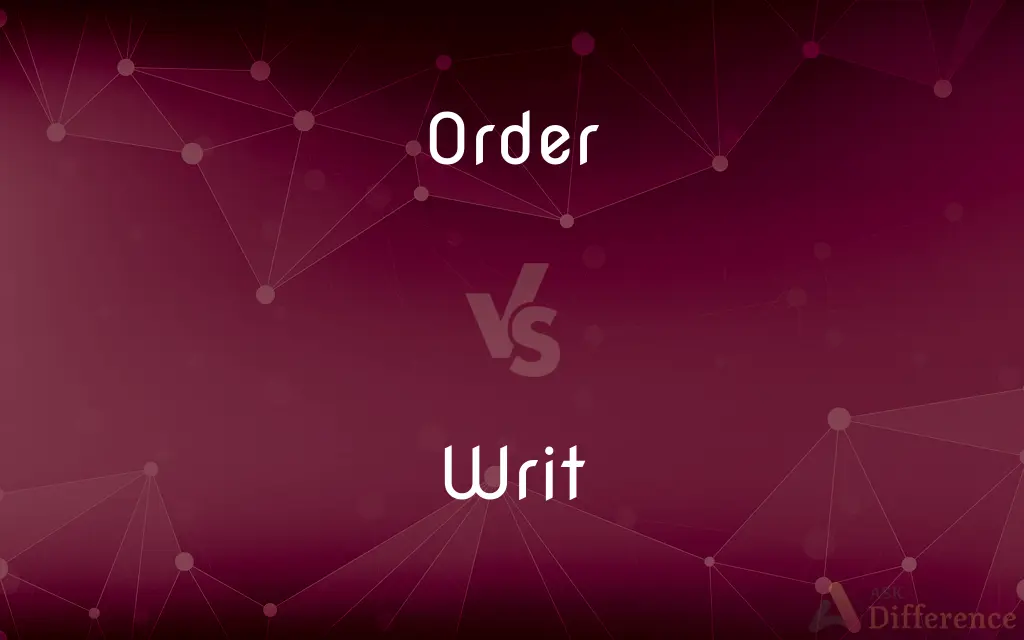 Order vs. Writ — What's the Difference?