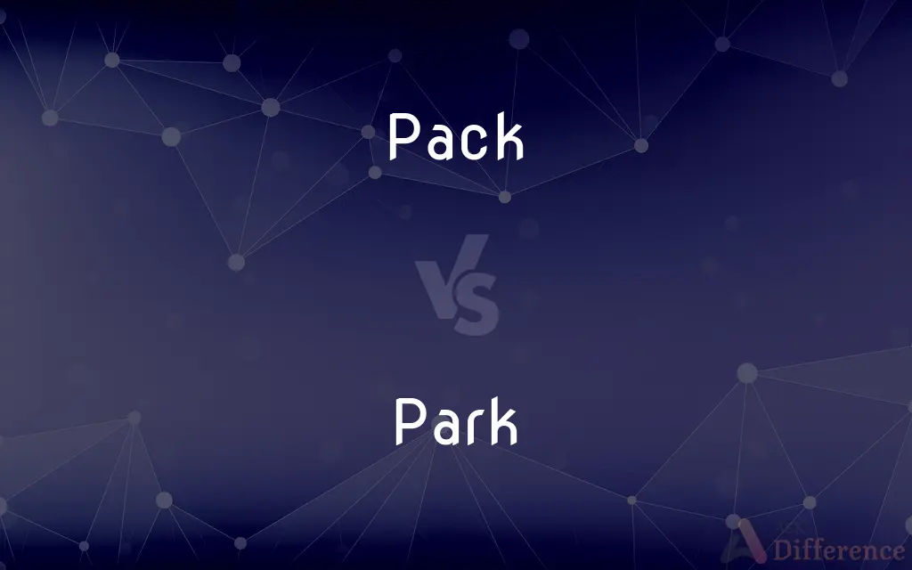 Pack vs. Park — What's the Difference?