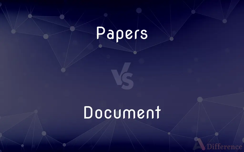 Papers vs. Document — What's the Difference?