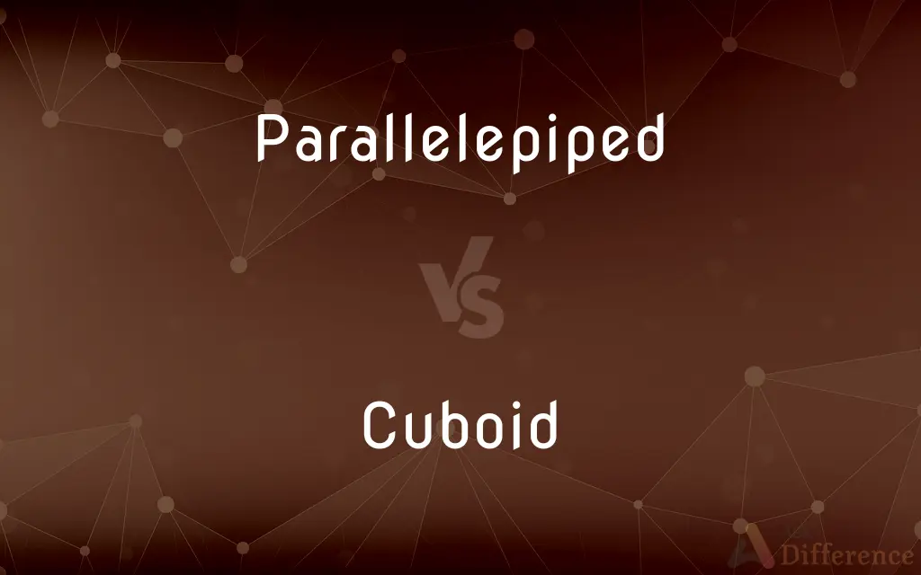 Parallelepiped vs. Cuboid — What's the Difference?