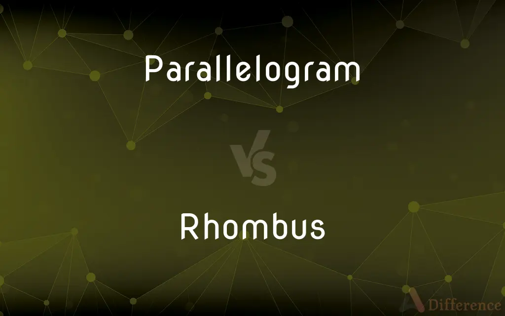 Parallelogram vs. Rhombus — What's the Difference?