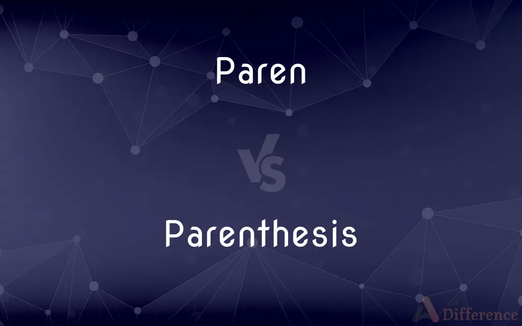 Paren vs. Parenthesis — What's the Difference?