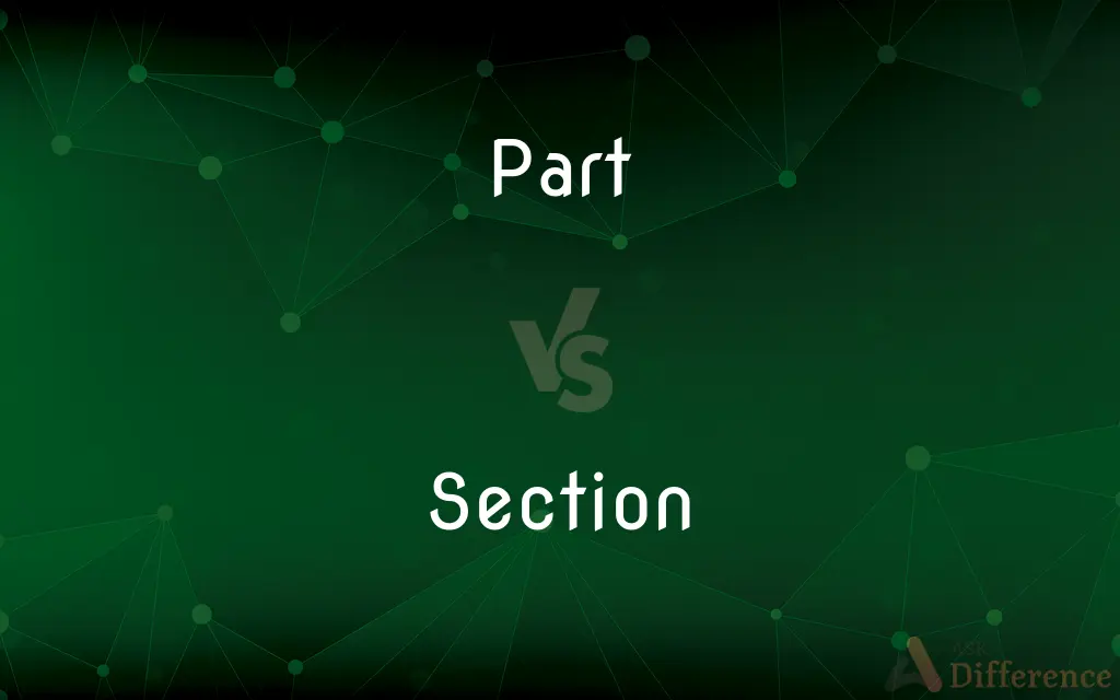 Part vs. Section — What's the Difference?