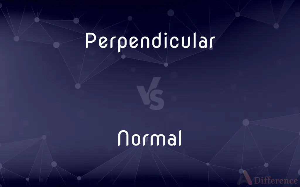 Perpendicular vs. Normal — What's the Difference?