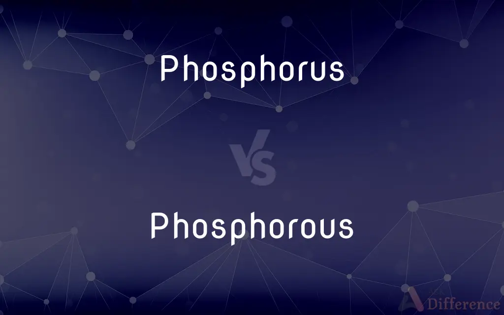 Phosphorus vs. Phosphorous — What's the Difference?