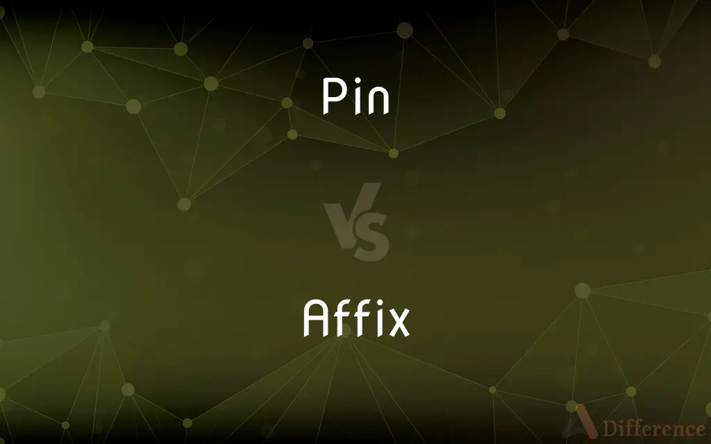 Pin vs. Affix — What's the Difference?
