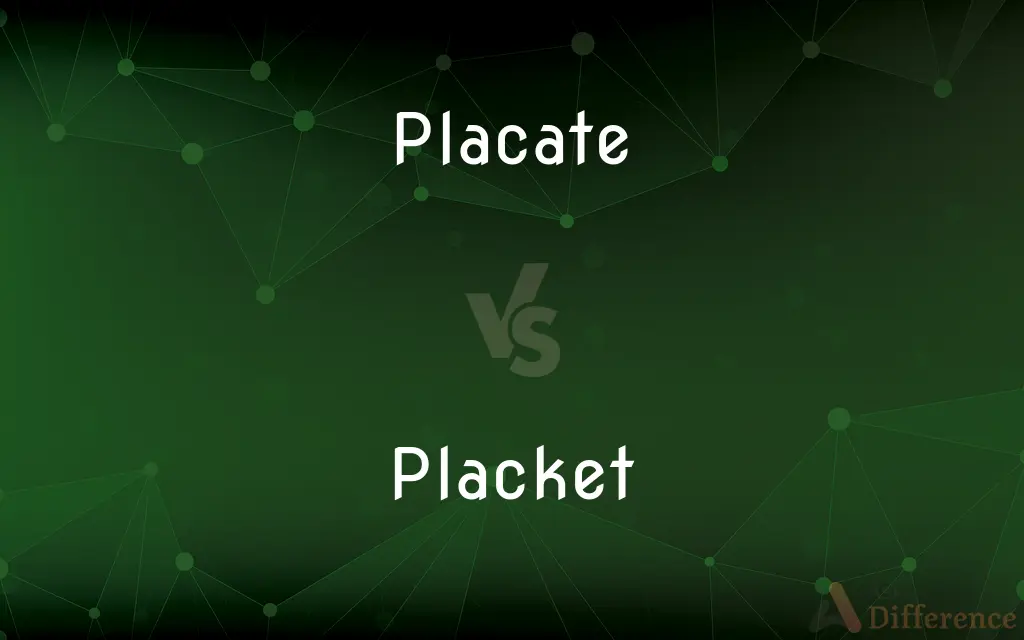Placate vs. Placket — What's the Difference?