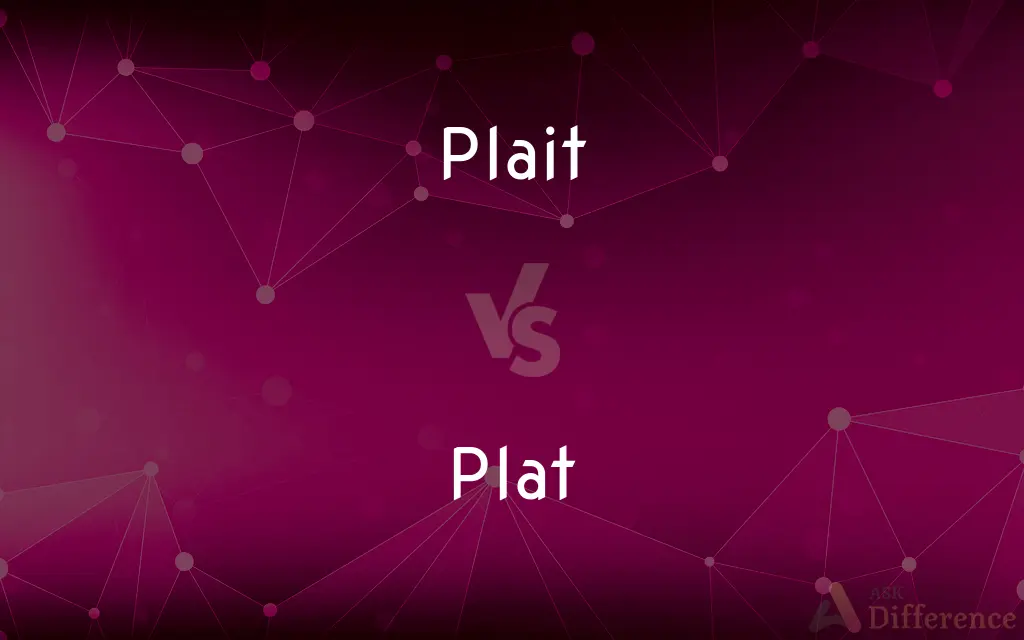 Plait vs. Plat — What's the Difference?
