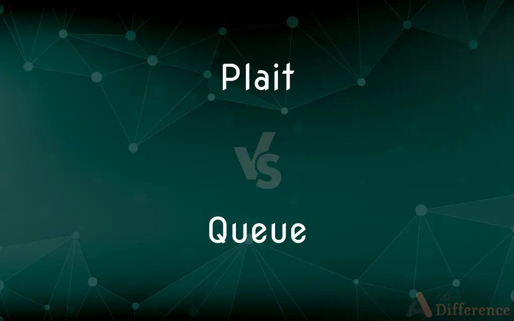 Plait vs. Queue — What's the Difference?