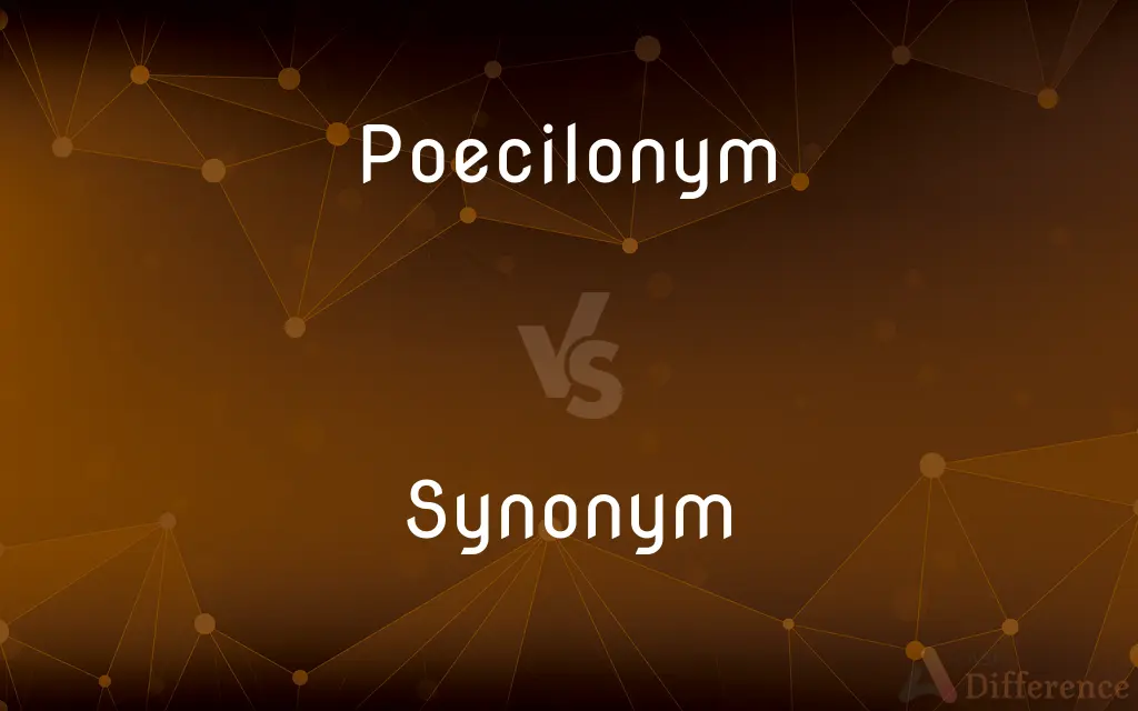 Poecilonym vs. Synonym — What's the Difference?