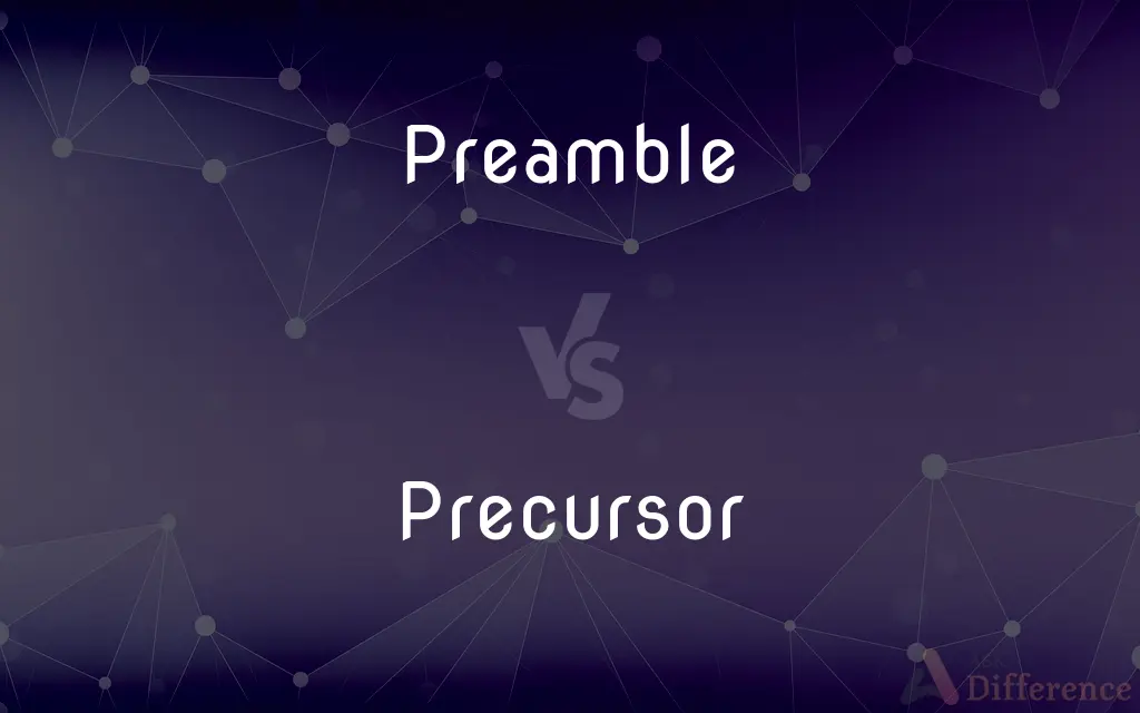 Preamble vs. Precursor — What's the Difference?