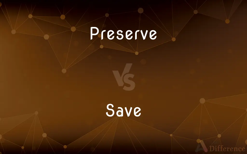 Preserve vs. Save — What's the Difference?