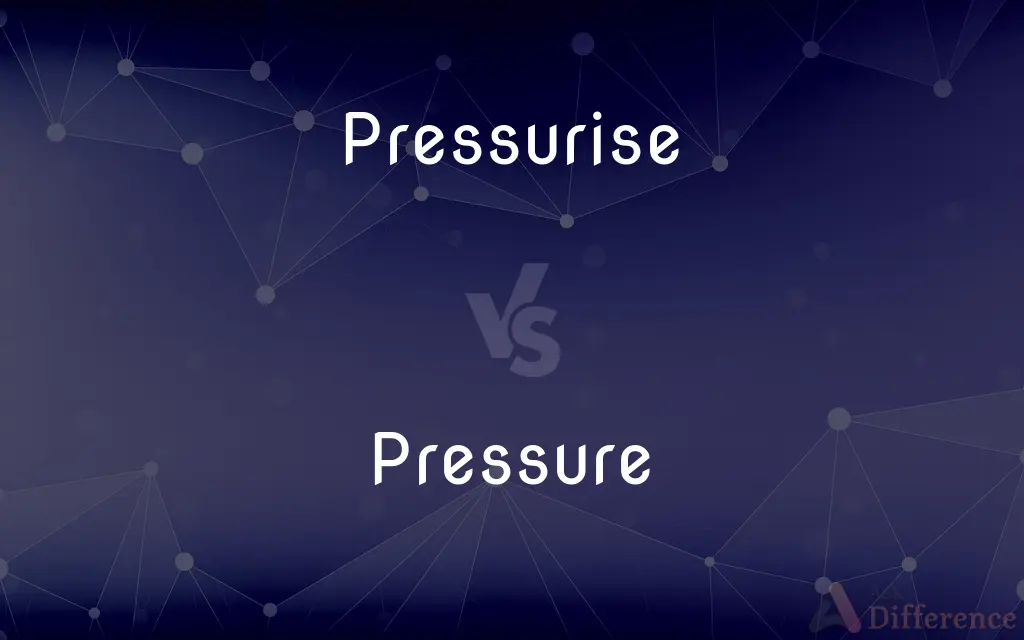 Pressurise vs. Pressure — What's the Difference?