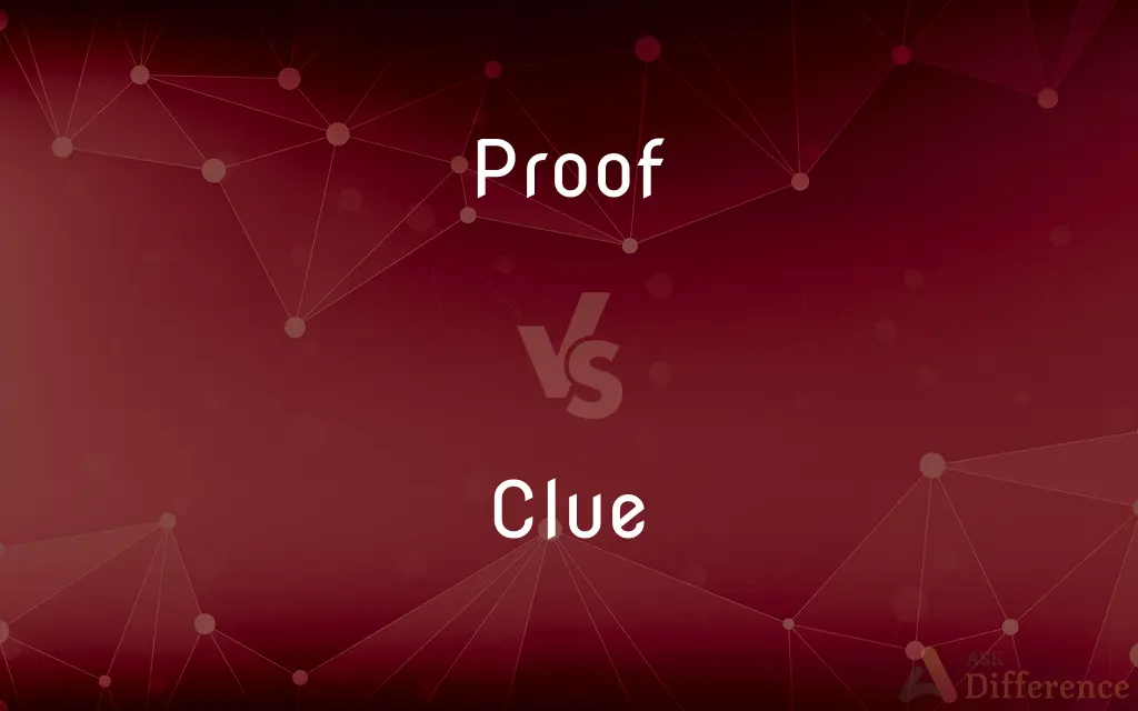 Proof vs. Clue — What's the Difference?