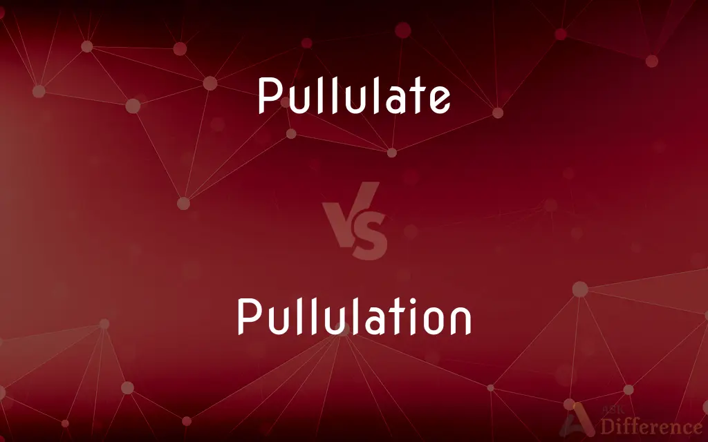 Pullulate vs. Pullulation — What's the Difference?