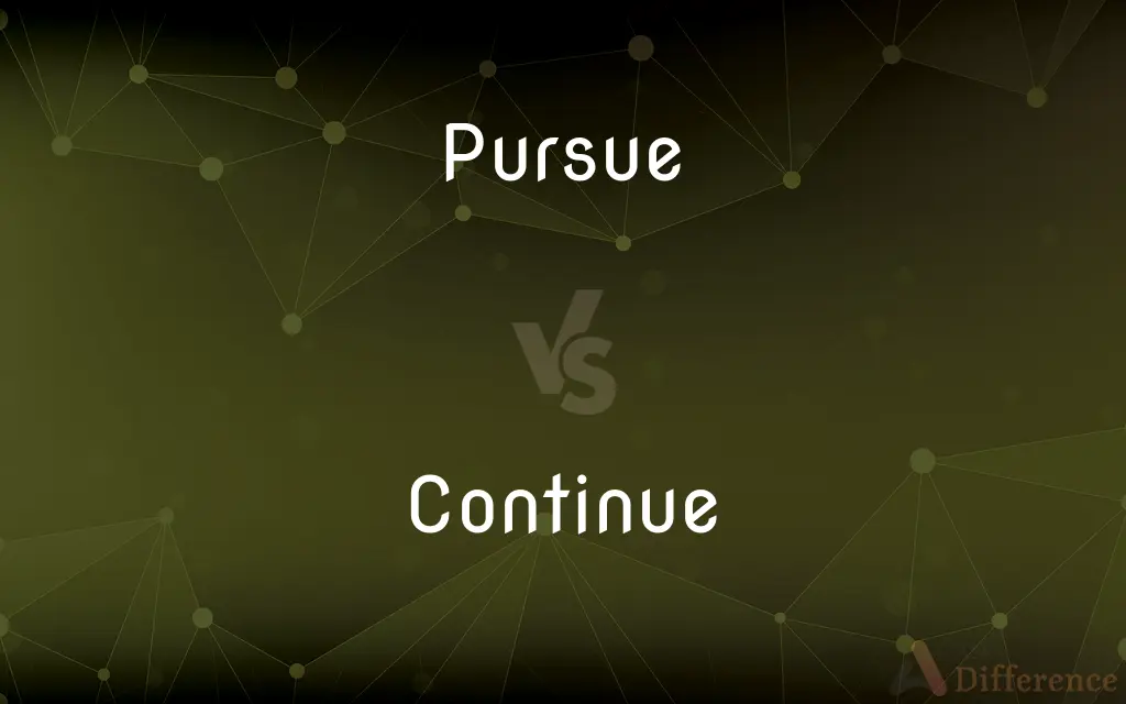Pursue vs. Continue — What's the Difference?