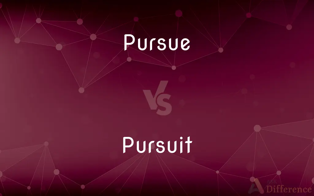Pursue vs. Pursuit — What's the Difference?